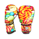 Colorful Lollipop And Candy Print Boxing Gloves