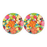 Colorful Lollipop And Candy Print Car Coasters