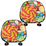 Colorful Lollipop And Candy Print Car Headrest Covers