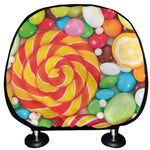 Colorful Lollipop And Candy Print Car Headrest Covers