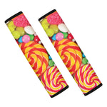 Colorful Lollipop And Candy Print Car Seat Belt Covers