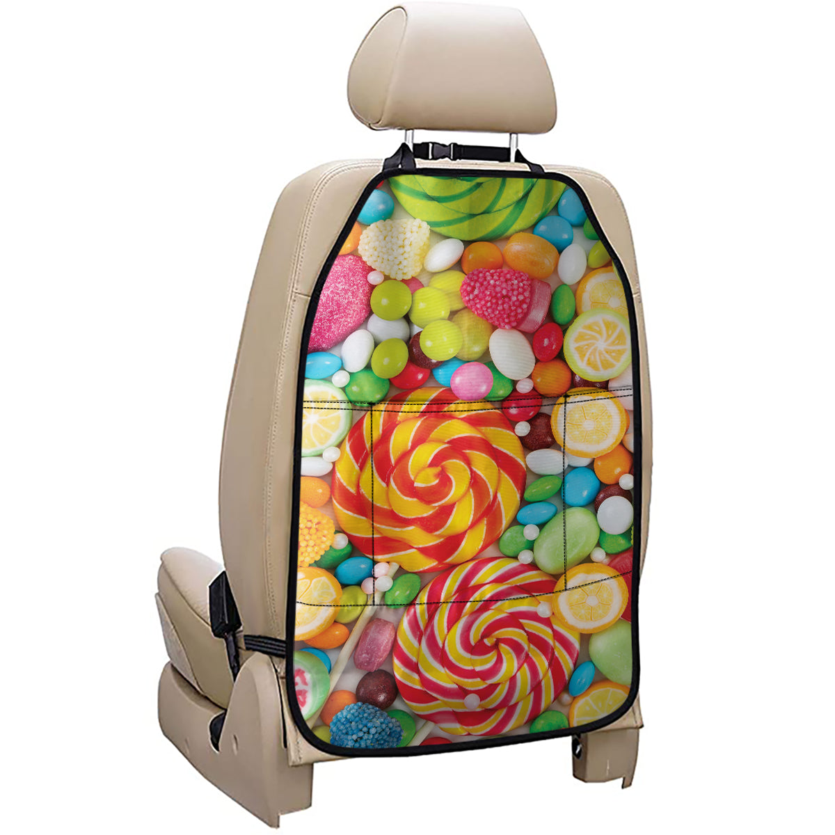 Colorful Lollipop And Candy Print Car Seat Organizers
