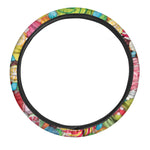 Colorful Lollipop And Candy Print Car Steering Wheel Cover