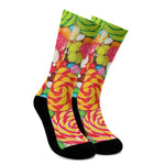 Colorful Lollipop And Candy Print Crew Socks