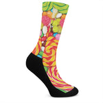 Colorful Lollipop And Candy Print Crew Socks
