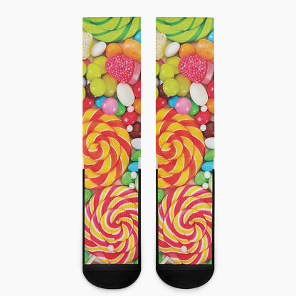 Colorful Lollipop And Candy Print Crew Socks