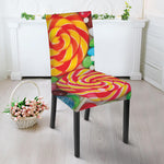 Colorful Lollipop And Candy Print Dining Chair Slipcover