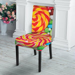 Colorful Lollipop And Candy Print Dining Chair Slipcover