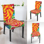 Colorful Lollipop And Candy Print Dining Chair Slipcover