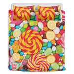 Colorful Lollipop And Candy Print Duvet Cover Bedding Set
