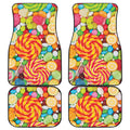 Colorful Lollipop And Candy Print Front and Back Car Floor Mats