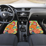 Colorful Lollipop And Candy Print Front and Back Car Floor Mats