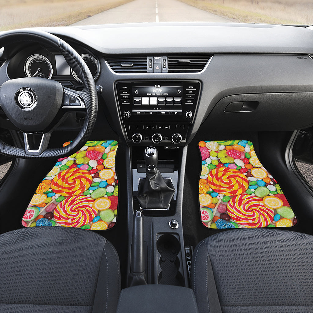 Colorful Lollipop And Candy Print Front Car Floor Mats