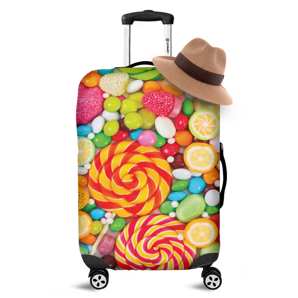 Colorful Lollipop And Candy Print Luggage Cover