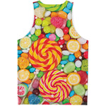 Colorful Lollipop And Candy Print Men's Tank Top