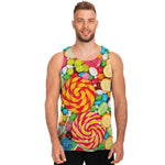 Colorful Lollipop And Candy Print Men's Tank Top