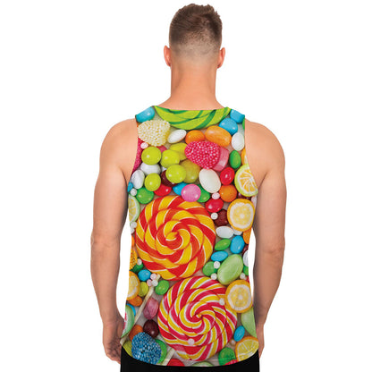 Colorful Lollipop And Candy Print Men's Tank Top