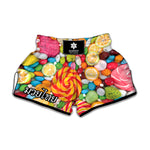 Colorful Lollipop And Candy Print Muay Thai Boxing Shorts
