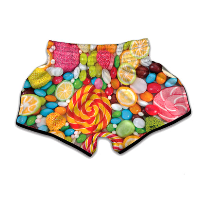 Colorful Lollipop And Candy Print Muay Thai Boxing Shorts
