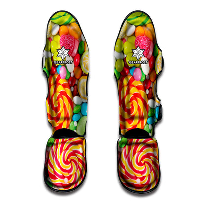 Colorful Lollipop And Candy Print Muay Thai Shin Guard