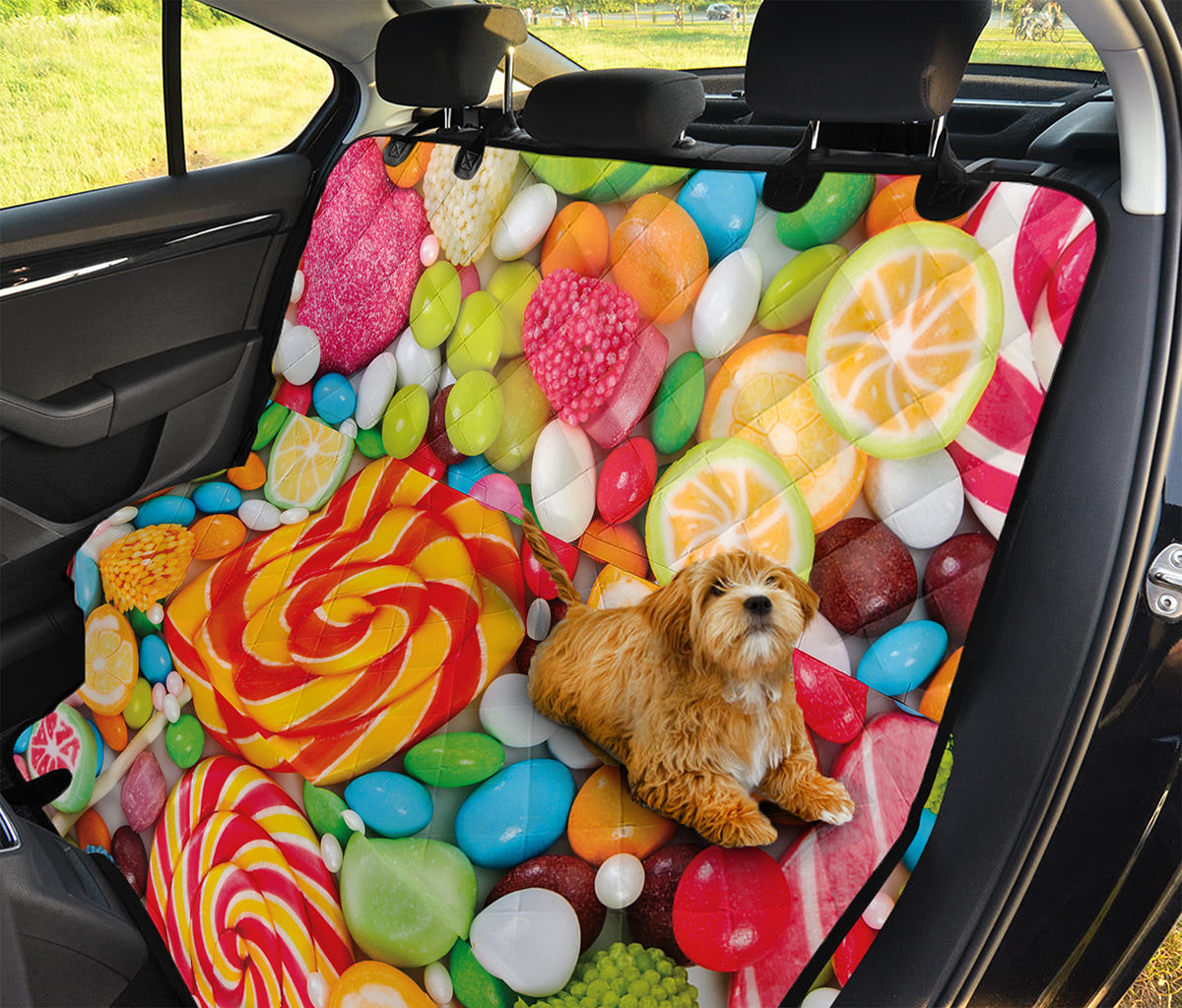 Colorful Lollipop And Candy Print Pet Car Back Seat Cover