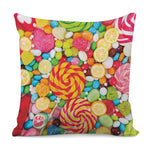 Colorful Lollipop And Candy Print Pillow Cover