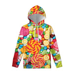 Colorful Lollipop And Candy Print Pullover Hoodie