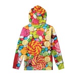 Colorful Lollipop And Candy Print Pullover Hoodie