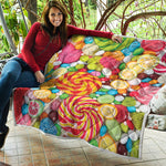 Colorful Lollipop And Candy Print Quilt