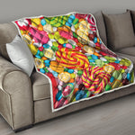 Colorful Lollipop And Candy Print Quilt