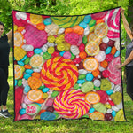 Colorful Lollipop And Candy Print Quilt