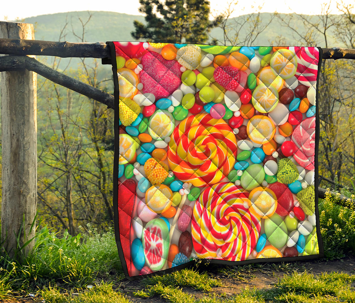 Colorful Lollipop And Candy Print Quilt