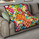 Colorful Lollipop And Candy Print Quilt