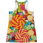 Colorful Lollipop And Candy Print Women's Racerback Tank Top