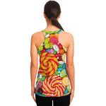 Colorful Lollipop And Candy Print Women's Racerback Tank Top