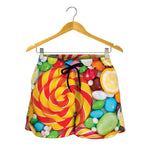 Colorful Lollipop And Candy Print Women's Shorts