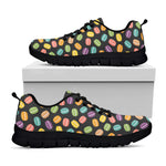 Colorful Macaron Pattern Print Black Sneakers