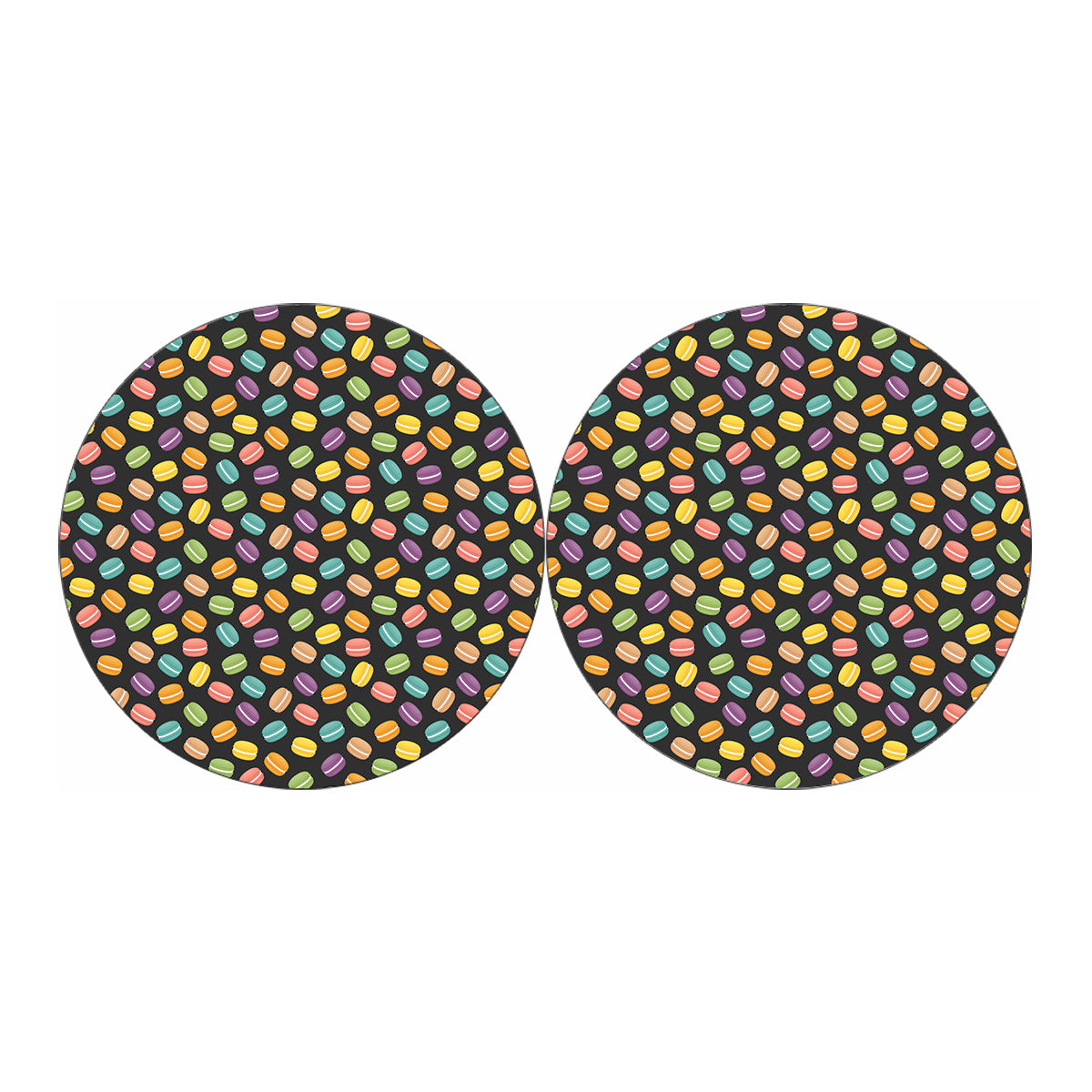 Colorful Macaron Pattern Print Car Coasters