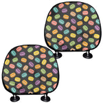 Colorful Macaron Pattern Print Car Headrest Covers