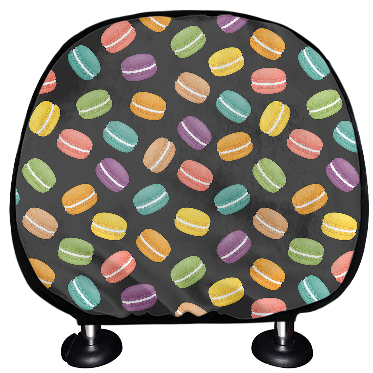 Colorful Macaron Pattern Print Car Headrest Covers