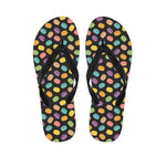 Colorful Macaron Pattern Print Flip Flops