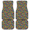 Colorful Macaron Pattern Print Front and Back Car Floor Mats