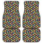 Colorful Macaron Pattern Print Front and Back Car Floor Mats
