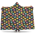 Colorful Macaron Pattern Print Hooded Blanket