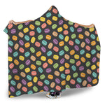 Colorful Macaron Pattern Print Hooded Blanket