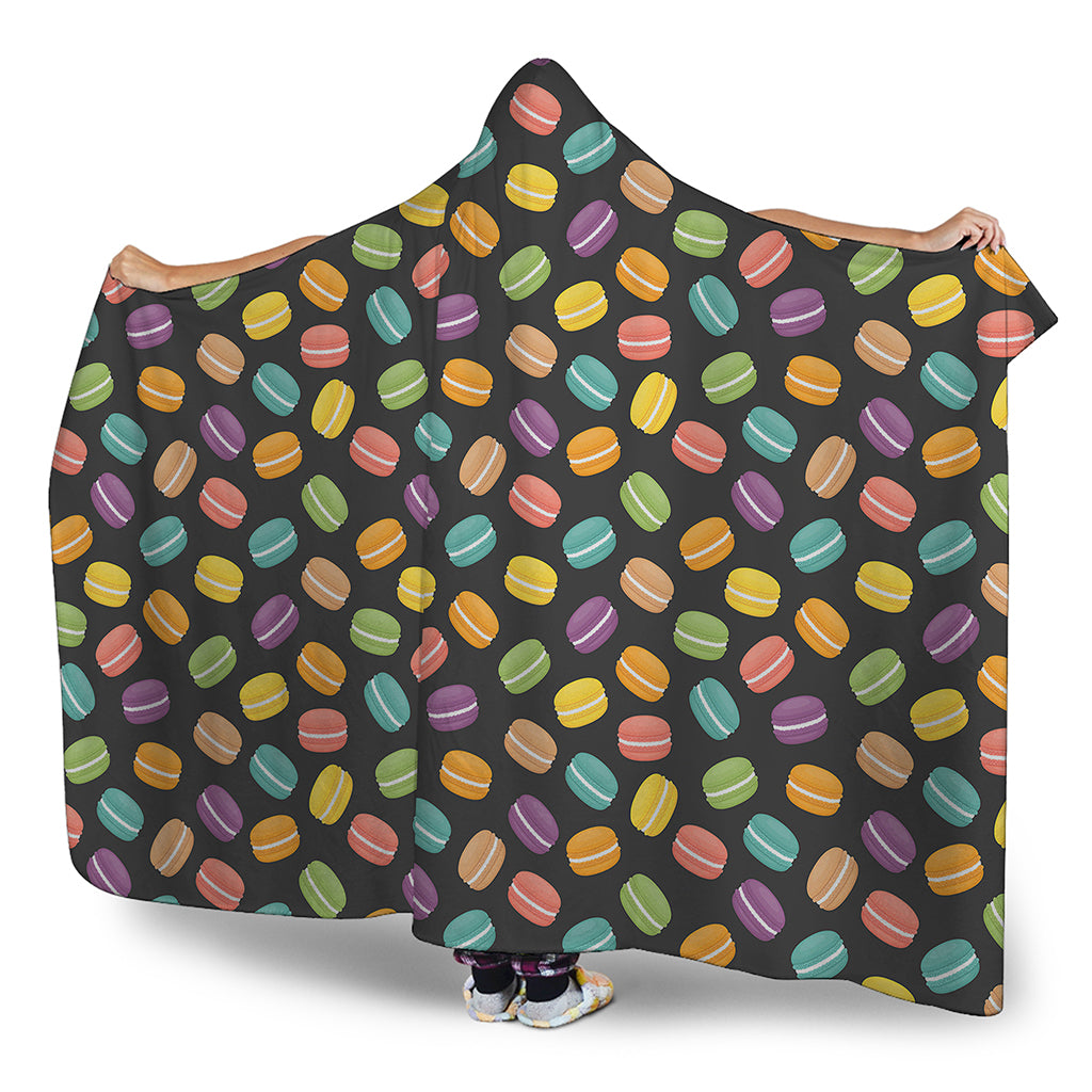Colorful Macaron Pattern Print Hooded Blanket