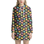 Colorful Macaron Pattern Print Hoodie Dress