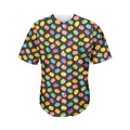 Colorful Macaron Pattern Print Men's Baseball Jersey