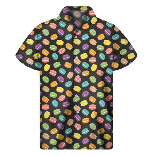 Colorful Macaron Pattern Print Men's Short Sleeve Shirt