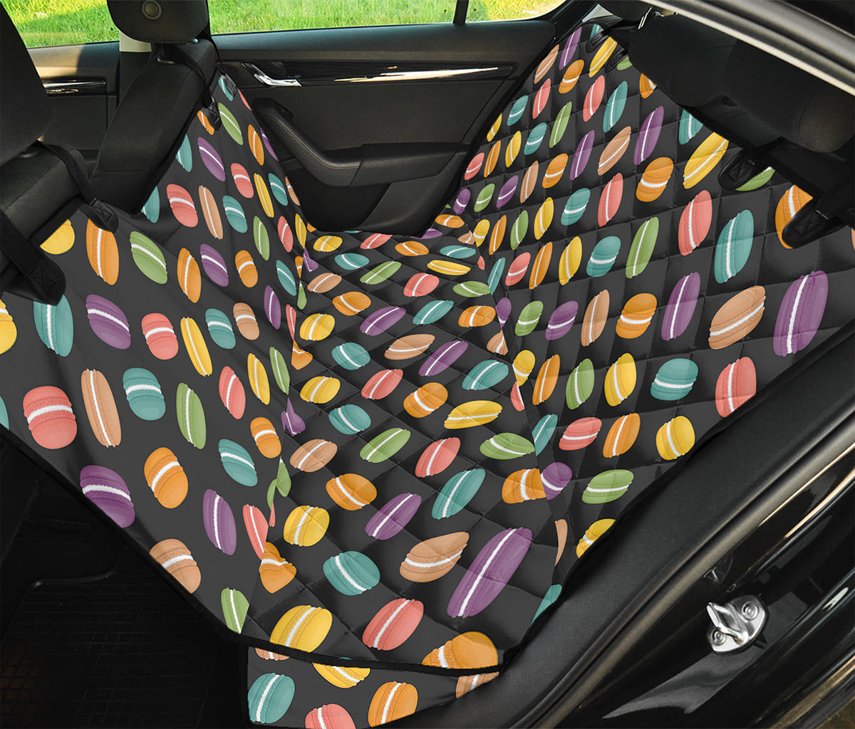 Colorful Macaron Pattern Print Pet Car Back Seat Cover